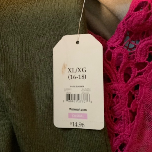 Faded glory sweater. XL. Green sweater. Never worn. - Picture 3 of 4